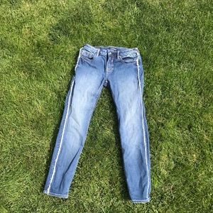 Denim fringed side Jeans